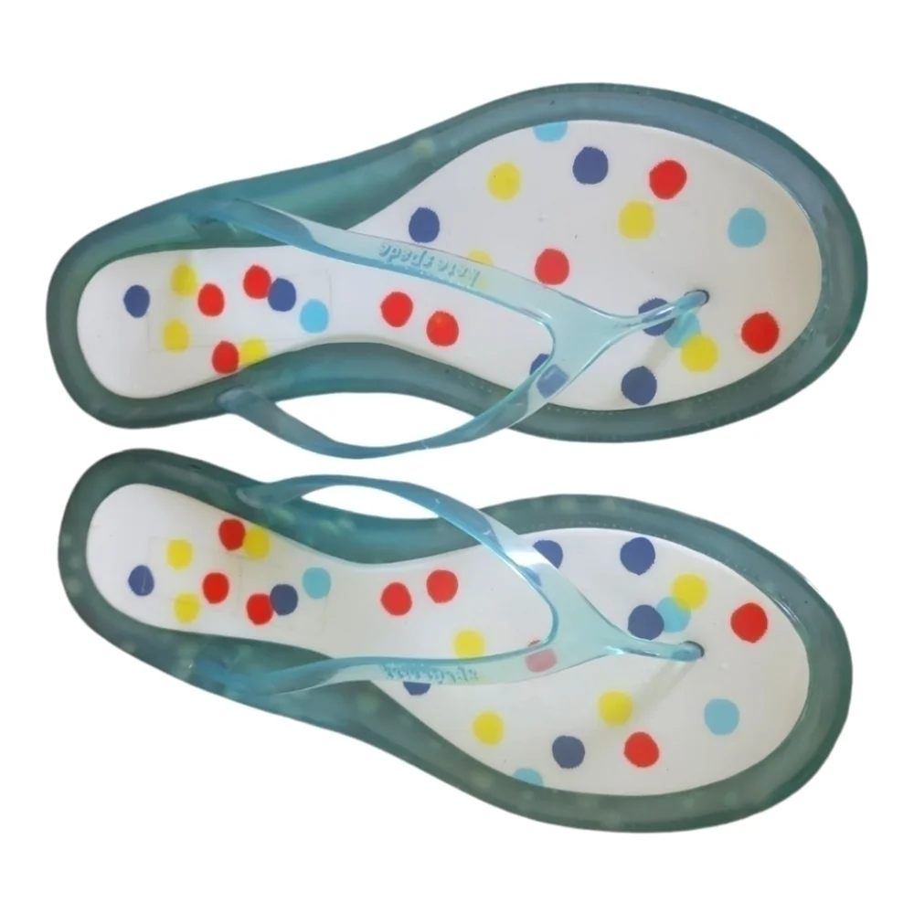 Kate Spade NY Colorful Polka Dots Jelly Flip Flop Sandals Sz 10